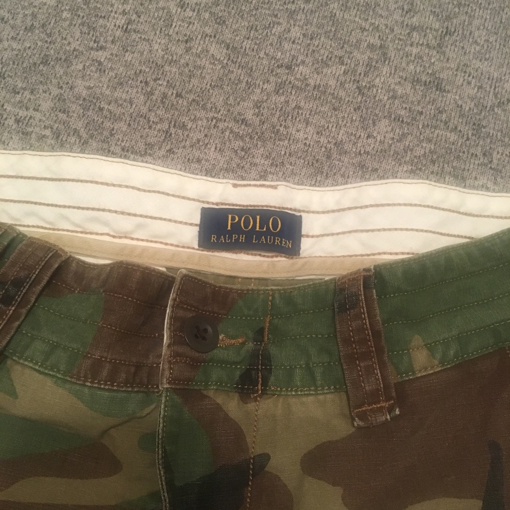 Polo by Ralph Lauren Men's Camo Cargo Shorts - Green Brown Tan 32 - Picture 4 of 4